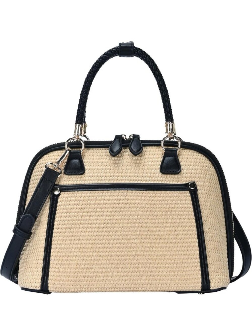 Stylish Vegan Leather Satchel Handbag for Women | Versatile Canvas & Straw Purse